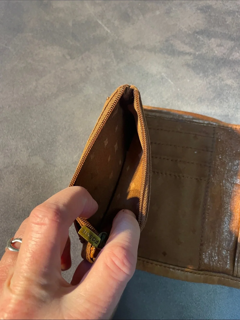Fossil Tan Leather Wallet | Long Live Vintage